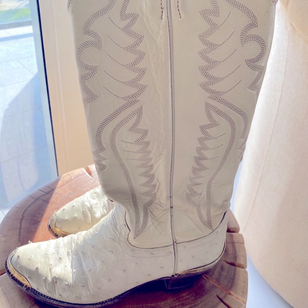 Genuine ostrich boots